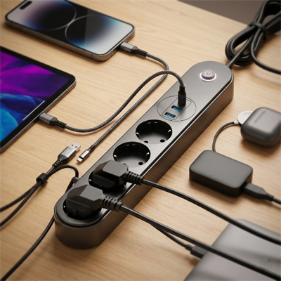 Termal Akım Korumalı 4 Prizli USB Girişli Uzatma Kablosu