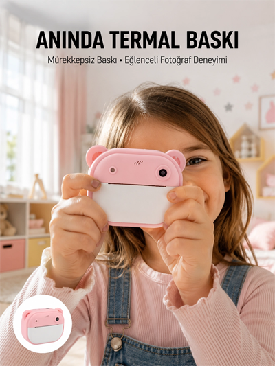 Termal Baskılı HD Şipşak Kamera 24MP Çift Lensli 32GB Hafızalı
