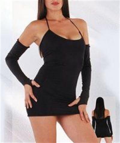 Terry Pau TP060828 Eldivenli Mini Elbise