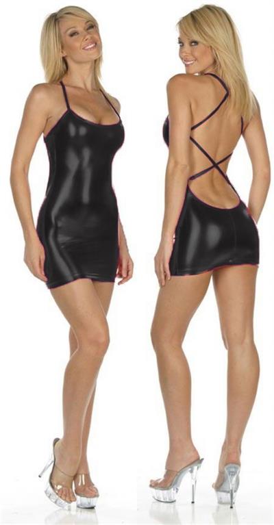 Terry Pau TP060838 Cris Cross Mini Elbise