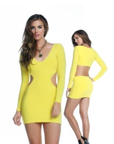 Terry Pau TP101004 Seksi Mini Elbise