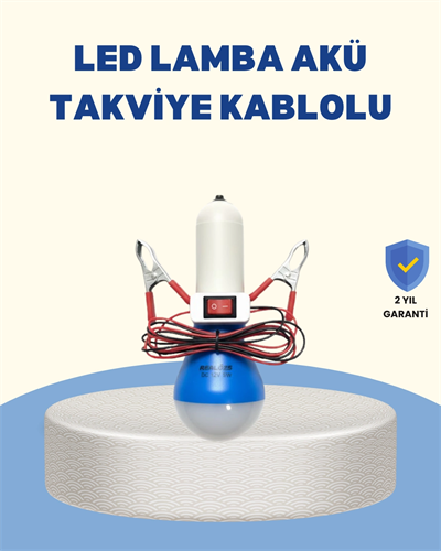 Timsah Kıskaçlı 12V LED Ampul Kamp ve Acil Durum Lambası