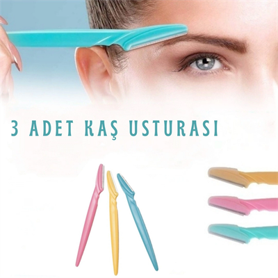 Tinkle Kaş Usturası 3lü Set - Mükemmel Kaşlar İçin Hassas ve Etkili Aracınız