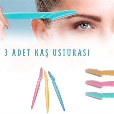 Tinkle Kaş Usturası 3lü Set - Mükemmel Kaşlar İçin Hassas ve Etkili Aracınız