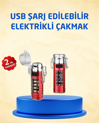 Tip C Şarjlı Dijital Ekranlı Çakmak ve El Feneri