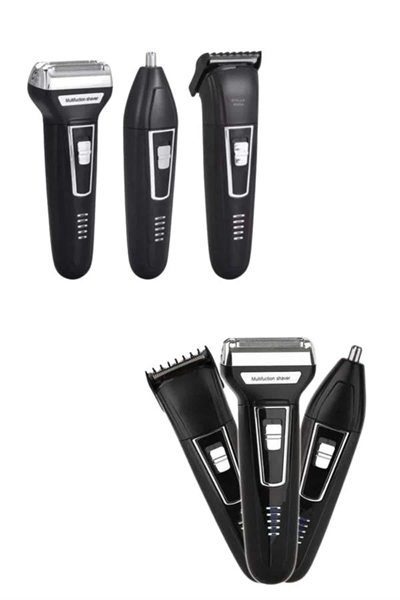 Tıraş Makinesi 3 Başlıklı T Başlıklı Hassas Ciltlere Özel Saç Sakal Vücut Kulak ve Burun