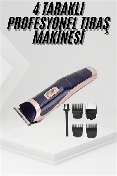 Tıraş Makinesi 4 Başlıklı Paslanmaz Çelik Bıçaklı Tüm Saç Tiplerine Uygun