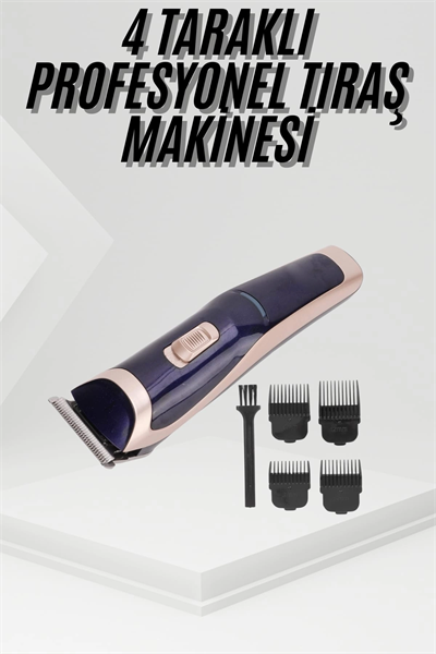 Tıraş Makinesi 4 Başlıklı Paslanmaz Çelik Bıçaklı Tüm Saç Tiplerine Uygun