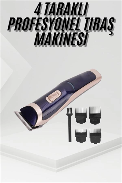 Tıraş Makinesi 4 Başlıklı Paslanmaz Çelik Bıçaklı Tüm Saç Tiplerine Uygun