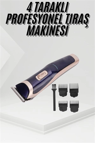 Tıraş Makinesi 4 Başlıklı Paslanmaz Çelik Bıçaklı Tüm Saç Tiplerine Uygun