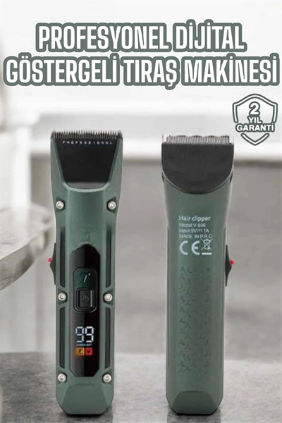 Tıraş Makinesi Dijital Göstergeli Turbo Motor Paslanmaz Çelik