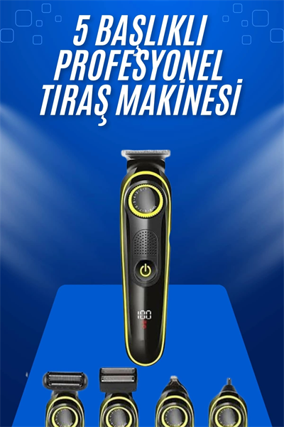Tıraş Makinesi Şarjlı 5 Başlıklı Burun ve Kulak Temizleme