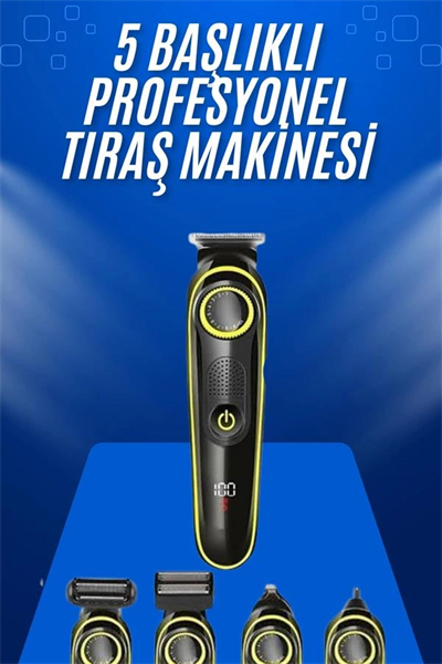 Tıraş Makinesi Şarjlı 5 Başlıklı Burun ve Kulak Temizleme