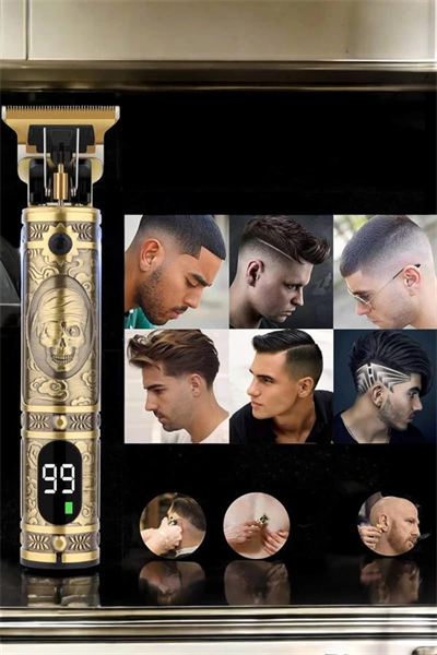 Tıraş Makinesi Şarjlı Profesyonel Saç Kesme Makinesi Gold Çizik Tıraş