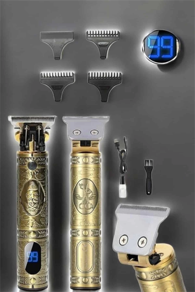 Tıraş Makinesi Şarjlı Profesyonel Saç Kesme Makinesi Gold Çizik Tıraş