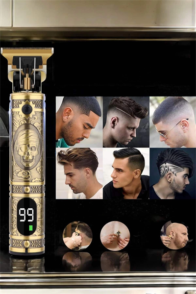 Tıraş Makinesi Şarjlı Profesyonel Saç Kesme Makinesi Gold Çizik Tıraş