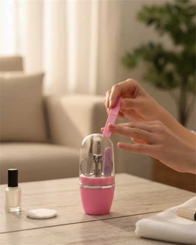 Tırnak Bakım Manikür Pedikür Seti 4 Parça Pembe Minimal ve Dayanıklı