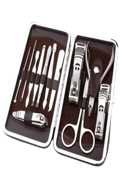Tırnak Bakım Seti Tırnak Düzeltme Batık 12 Parça Çanta Tipi Manikür Pedikür