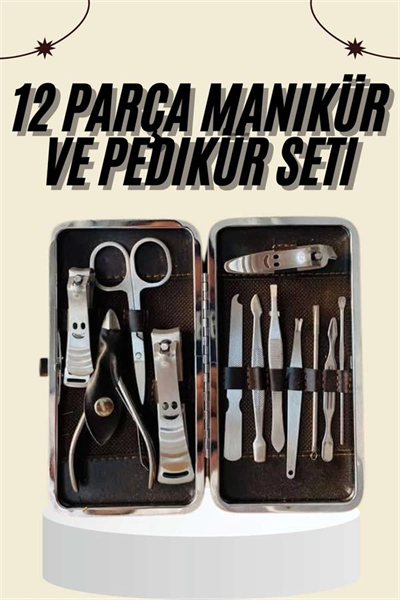 Tırnak Bakımı Tırnak Makası Profesyonel 12 Parça El Ayak Manikür Pedikür Seti