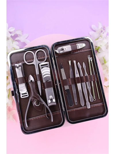 Tırnak Makası Tırnak Bakım Seti Deri Çantalı 12 Parça Set Bx40