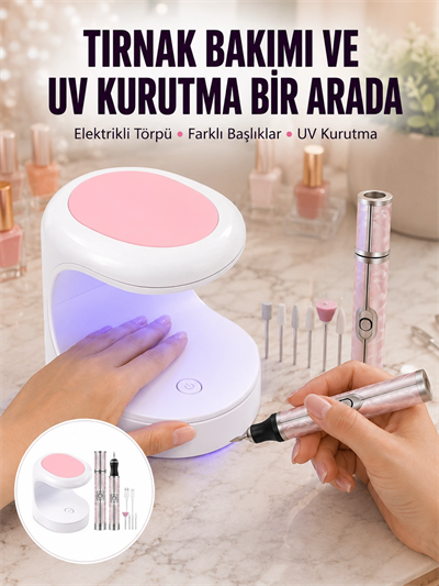 Tırnak Matkabı ve LED Oje Kurutucu 2’li Profesyonel Bakım Seti Yeni Nesil