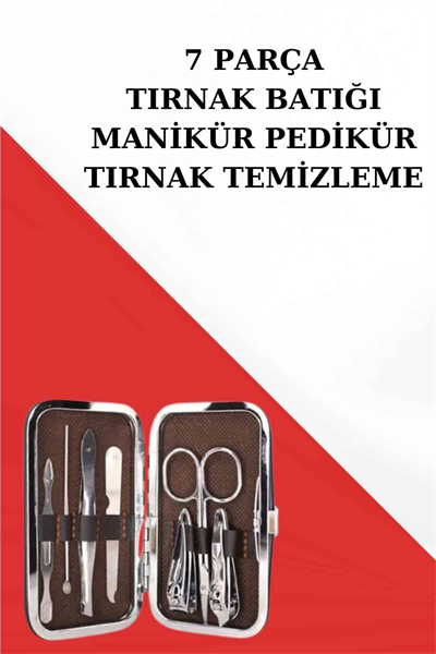 Tırnak Temizliği, Tırnak Batığı ve Düzenli Bakım İçin 7 Parça Çelik Set