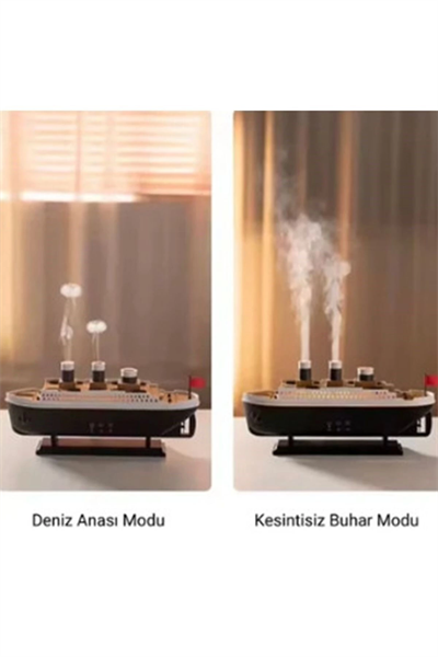 Titanic Gemi Hava Nemlendirici Fonksiyonlu Buhar Makinesi Kumandalı