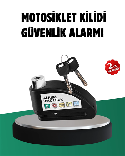 Titreşim Sensörlü Alarm Disk Kilidi Motosiklet Scooter Bisiklet