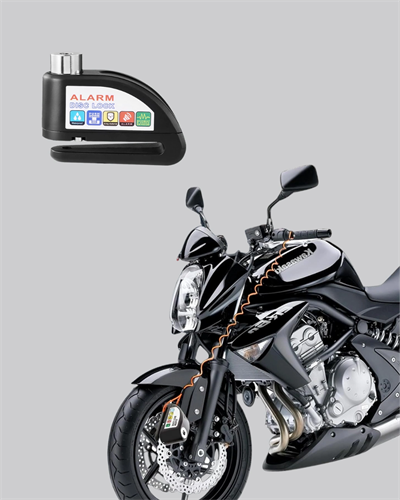 Titreşim Sensörlü Alarmlı Motosiklet Disk Kilidi 14mm Çelik Çift Kilitleme