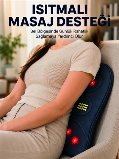 Titreşimli Isıtmalı Sırt ve Bel Masaj Minderi Ergonomik Tasarım