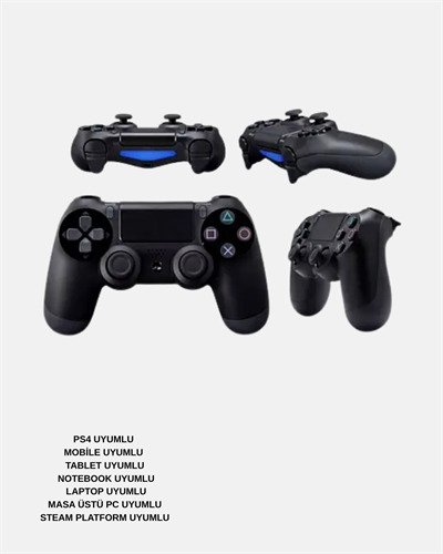 Titreşimli Kablosuz Oyun Kolu – PS4, PC, Mobil, Tablet ve Steam Uyumlu