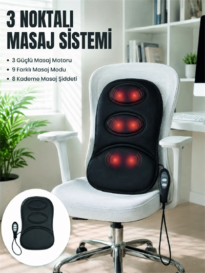 Titreşimli Masaj Koltuk Minderi Kademe Şiddet Ayarlı Isıtma Fonksiyonlu Masaj Pedi