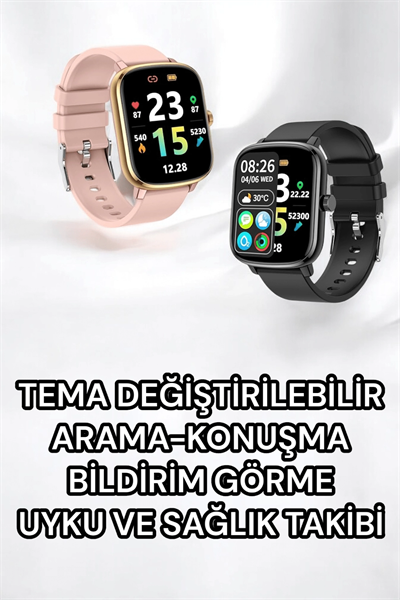 Titreşimli, Sağlık Takipli, Yeni Nesil Akıllı Saat  400mAh Batarya Kapasiteli