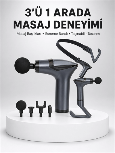 Titreşimli Şarjlı Masaj Aleti 3in1 Fonksiyonel Çok Amaçlı Model Yeni Nesil
