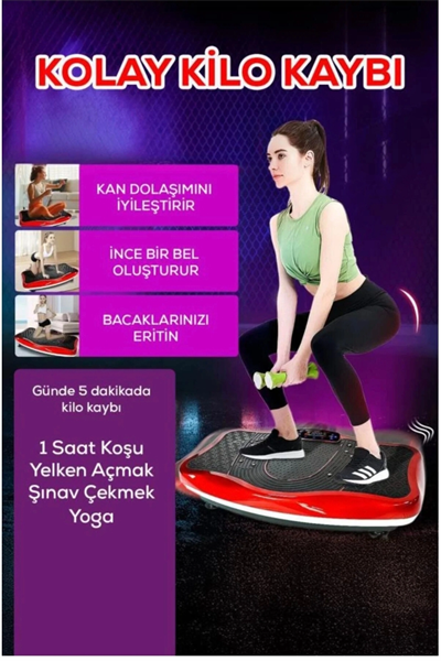 Titreşimli egzersiz plaka fitness tüm vücut spor masaj aleti 50cm siyah renk - Ekipman & Aksesuar