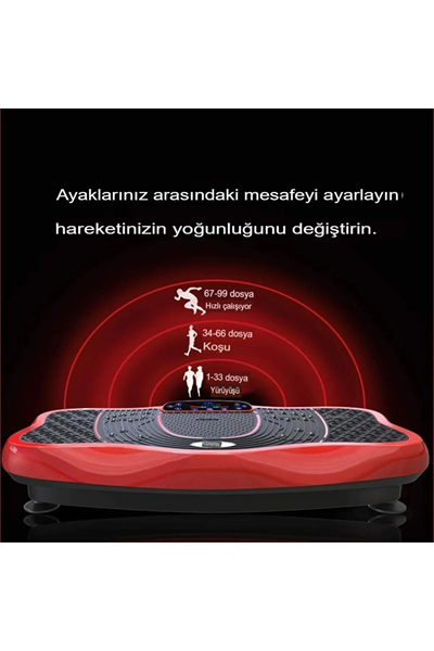 Titreşimli müzikli egzersiz plaka kırmızı renk tüm vücut spor masaj aleti - Ekipman & Aksesuar