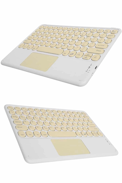 Touchpad Tüm Cihazlara Uyumlu Bluetooth Klavye Touchpad Slim Kablosuz Wifi Q Klavye