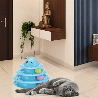 Tower Of Tracks Eğlenceli Üç Katlı Kedi Oyuncağı Seti Kedi Oyunu Bx40