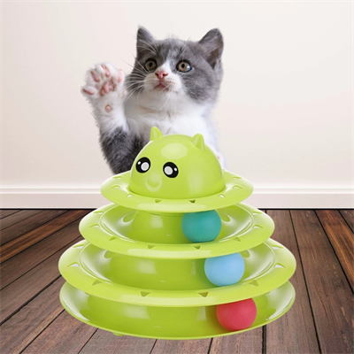 Tower Of Tracks Eğlenceli Üç Katlı Kedi Oyuncağı Seti Kedi Oyunu Bx40
