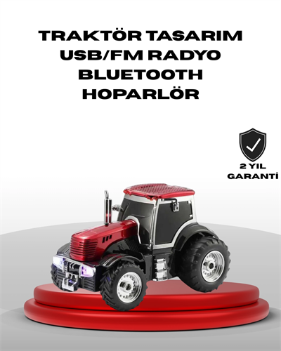 Traktör Tasarımlı Bluetooth Hoparlör USB TF AUX FM Radyo