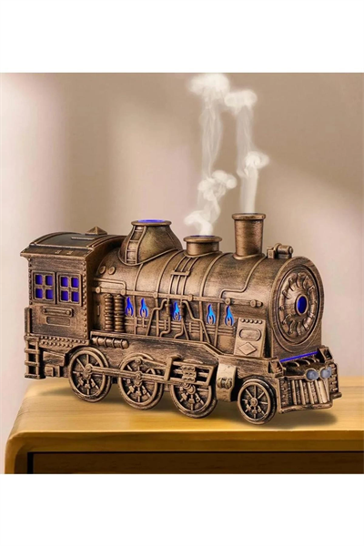 Tren Şeklinde Buharlı Oda Hava Nemlendirici Işık Buhar Makinesi Kumandalı