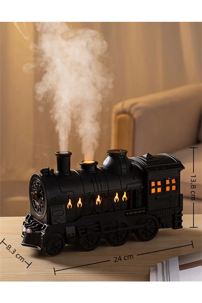 Tren Şeklinde Buharlı Oda Hava Nemlendirici Işık Buhar Makinesi Kumandalı