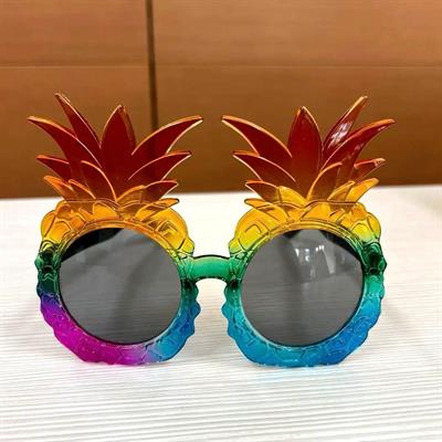 Tropikal Ananas Tasarımlı Renkli Hawaii Parti Gözlüğü (3936)