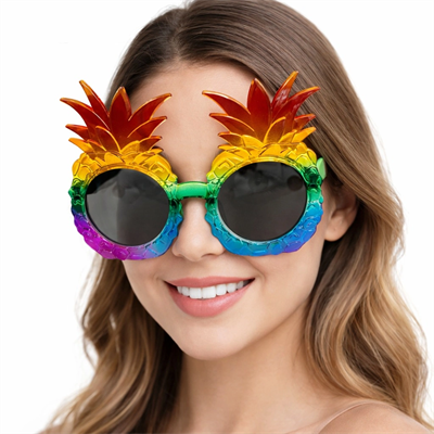 Tropikal Ananas Tasarımlı Renkli Hawaii Parti Gözlüğü Bx40
