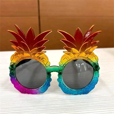 Tropikal Ananas Tasarımlı Renkli Hawaii Parti Gözlüğü