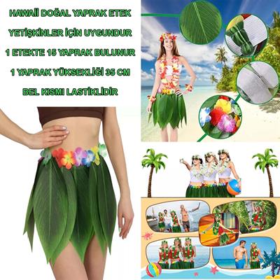 Tropikal Esintili Hawaii Yapraklı Parti Eteği Yetişkin Boy (3936)