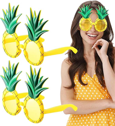 Tropikal Hawaii Ananas Şekilli Parti Gözlüğü 9.5 x 14 cm