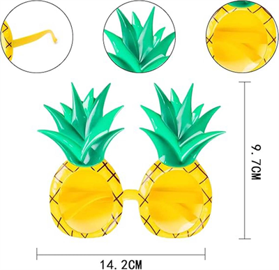 Tropikal Hawaii Ananas Şekilli Parti Gözlüğü 9.5 X 14 Cm Bx40