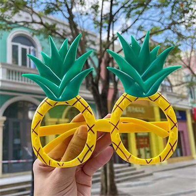 Tropikal Hawaii Ananas Şekilli Parti Gözlüğü 9.5 X 14 Cm Bx40