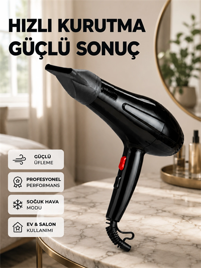 Tüm Saç Tipleri İçin 2200W Güçlü Fön Makinesi